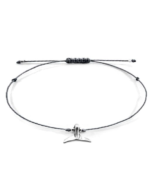 Anchor and Crew Metallic Iron Think Ocean Mini Whale & Rope Macrame Bracelet