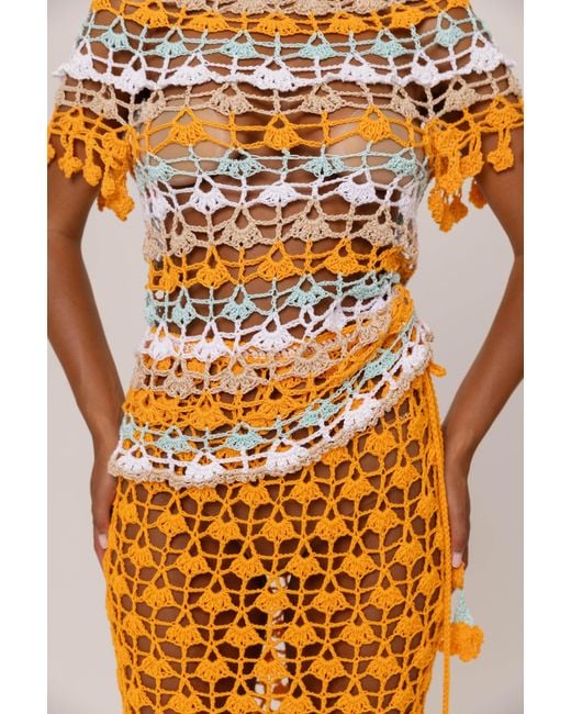 Andreeva Multicolor Bird Of Paradise Handmade Crochet Top