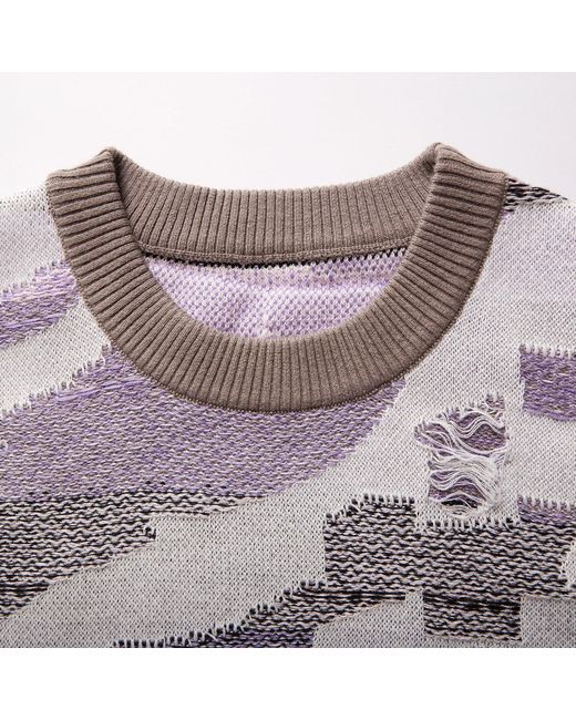 Fully Fashioning Gray Malaya Inlay Knit Vest
