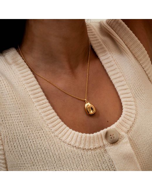 Dower & Hall Metallic Pebble Photo Locket Pendant