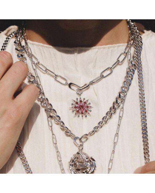 Onia Metallic Bold Cuban Link Necklace