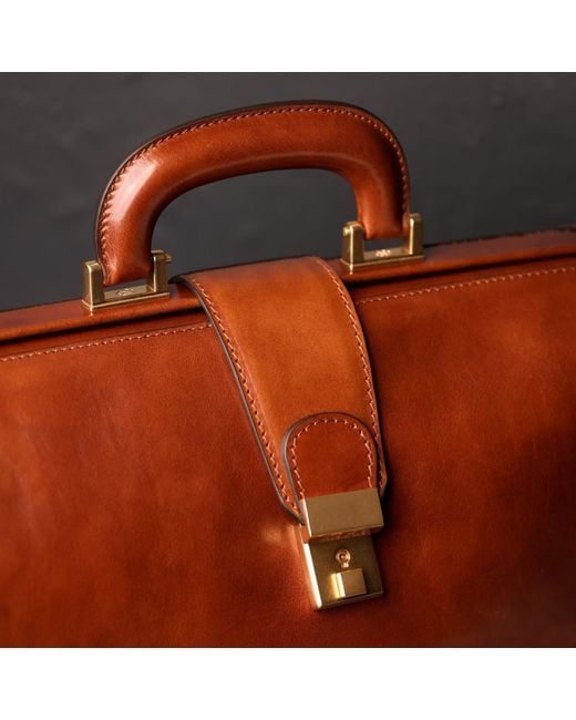 Time Resistance Brown Small Leather Doctor Bag For