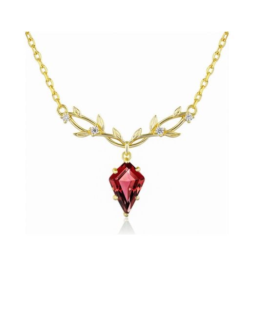 Azura Jewelry New York Metallic Elven Entwine Mozambique Garnet Necklace Vermeil