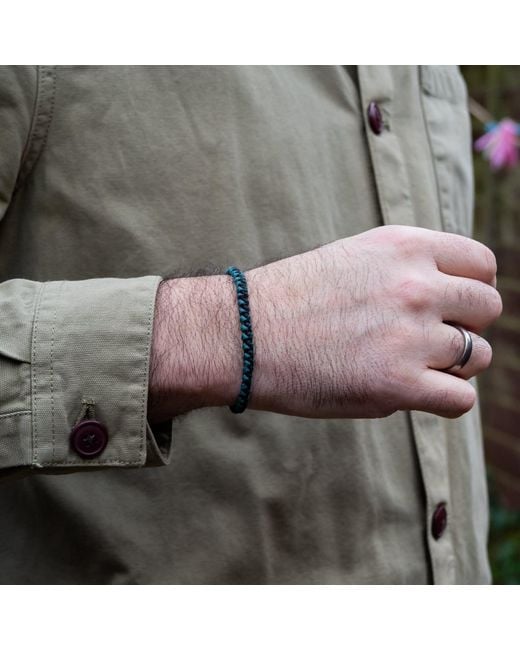 Harbour Uk Blue Aqua & Waxed Cord Bracelet – Handmade for men