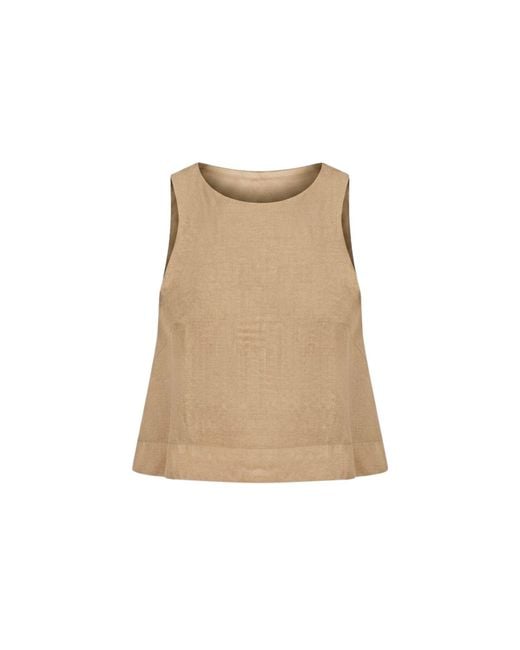 Monlicia Natural Neutrals Lena Linen Top
