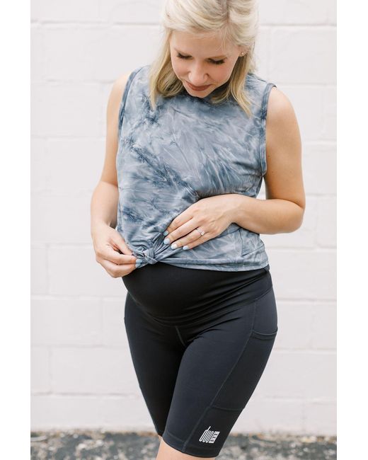 Duofit Maternity Activewear Blue Tempest Tie-Front Tank