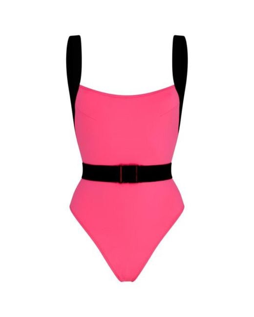 Noire Swimwear corset-style Belted Swimsuit - Farfetch