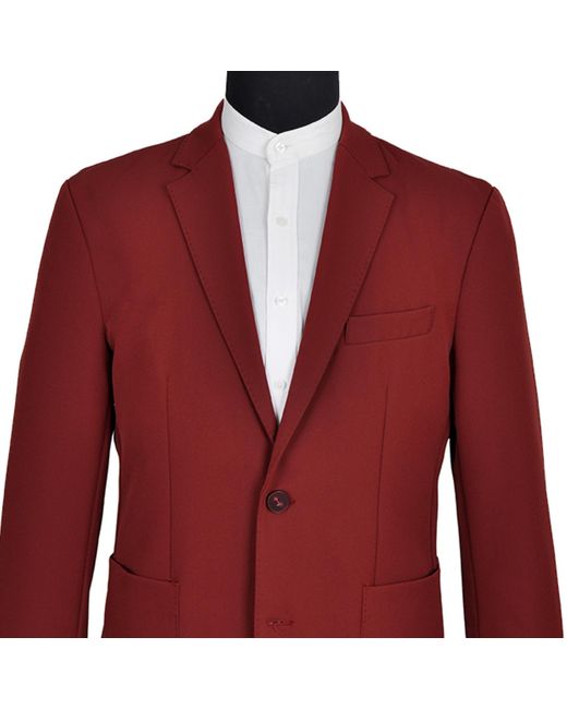 DAVID WEJ Red Ashford Relaxed Single Breasted Blazer – Burgundy for men