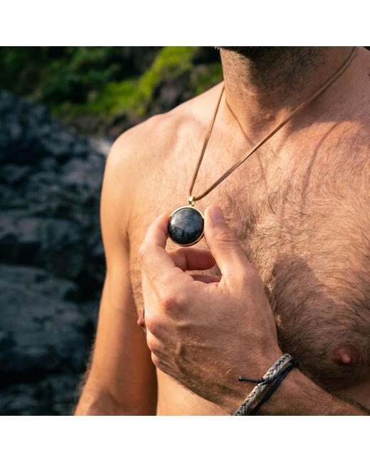 Ormiro Metallic Shungite Emf Protection Pendant Necklace for men