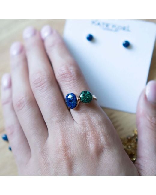 Kate Koel Blue Dainty Lapis Lazuli Ring — Oval-Filled Ring