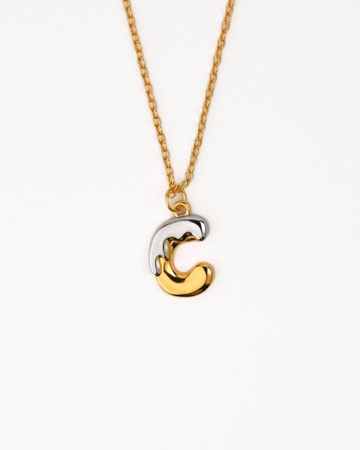 Zynnia Collective Metallic Two Tone Bubble Initial Necklace