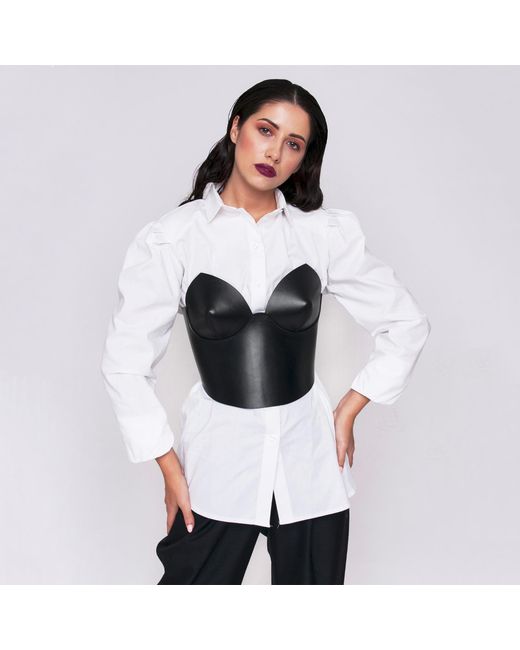 Haute Cuir Black Overbust Leather Corset