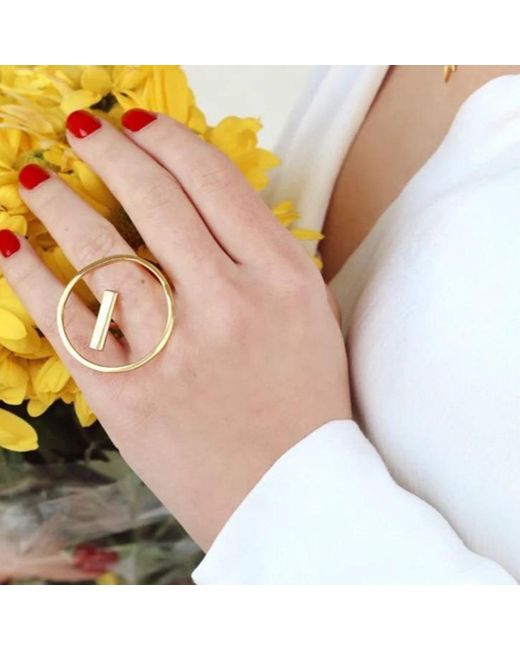 LINYA JEWELLERY Metallic Round Ribbon Ring