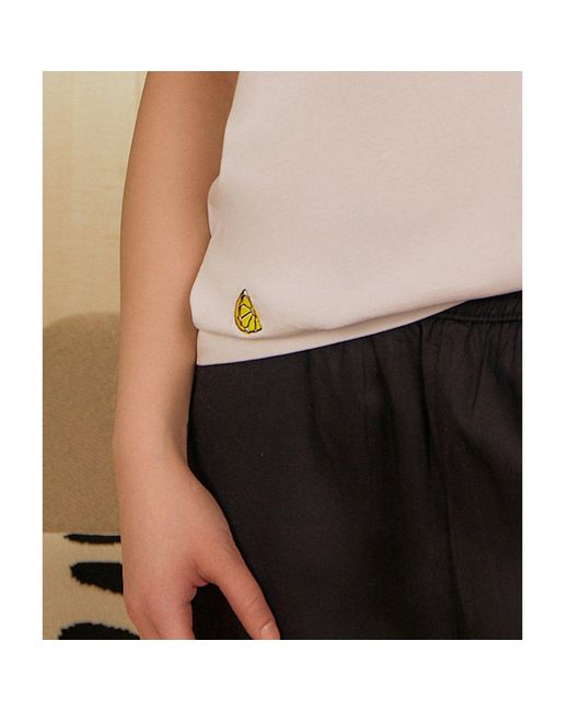 INGMARSON White Lemon Embroidered Organic Cotton T-Shirt