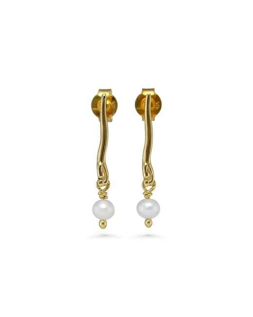 Isla Silver Metallic Pearl Drop Earrings