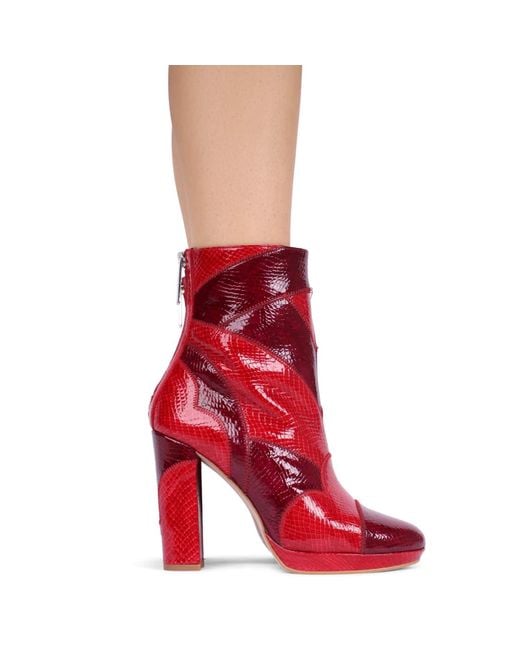 Terry De Havilland Red Claudia Merlot Ankle Boot
