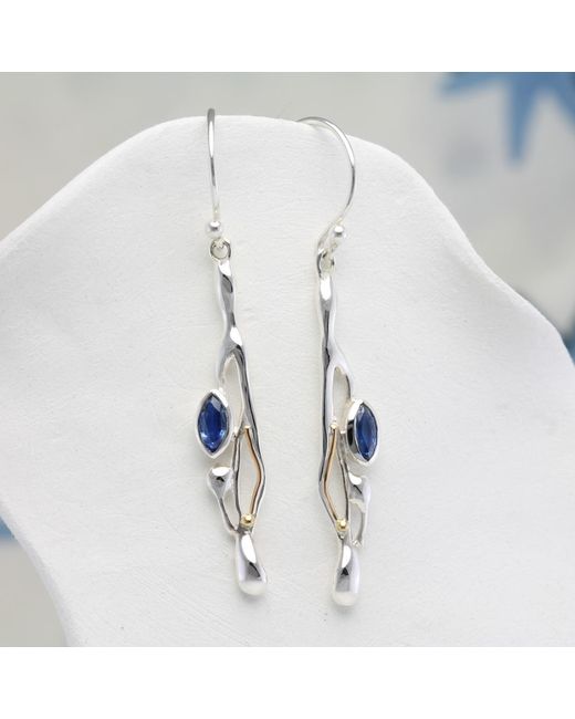Isla Silver Metallic Kyanite Drop Earrings