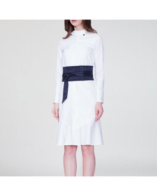 Smart and Joy Gray Structured Shirt Dress