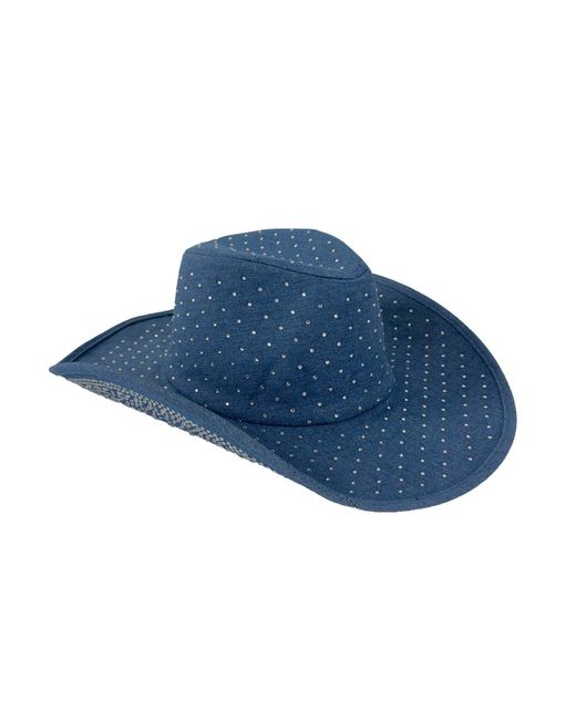 Chanel Joan Elkayam Blue Embellished Denim Cowboy Hat
