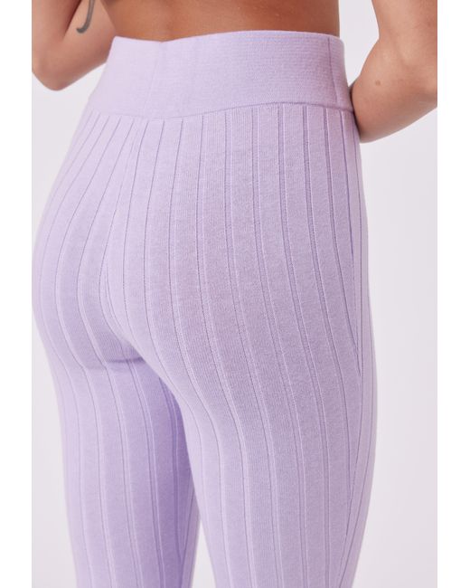 MNK Atelier Purple 80S Inspired Silk Blend Knit Pants