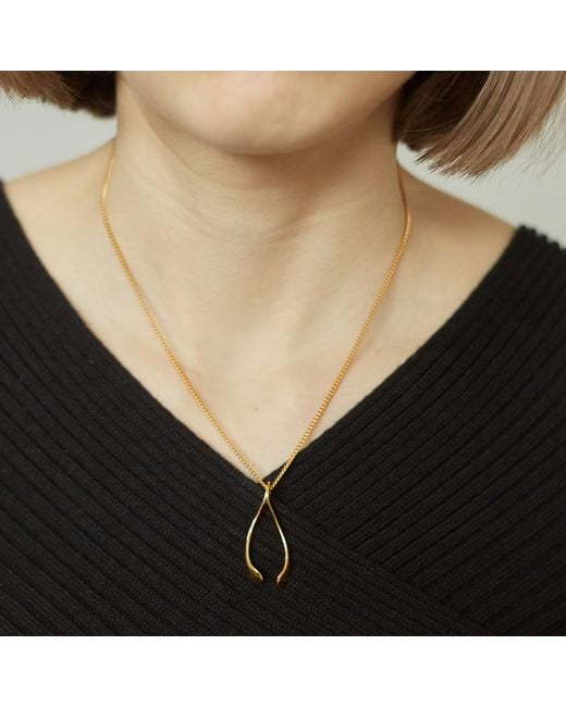 Katie Mullally Metallic Small Plated Wishbone Necklace