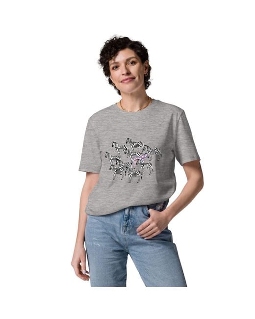Anchor and Crew Gray Heather Zebra Where's William Going? Organic Cotton T-Shirt