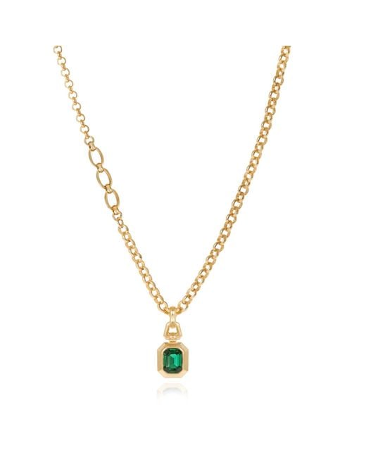 33mm Metallic Abel Emerald Pendant Necklace