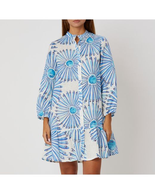 Casa Atelier by Ferdinando Fusco Blue Anchovy Frou Frou Shirt
