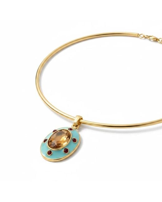 By Virgo Metallic Gemma Blu Choker