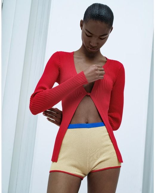 Maison sél Yellow Éther Knit Shorts