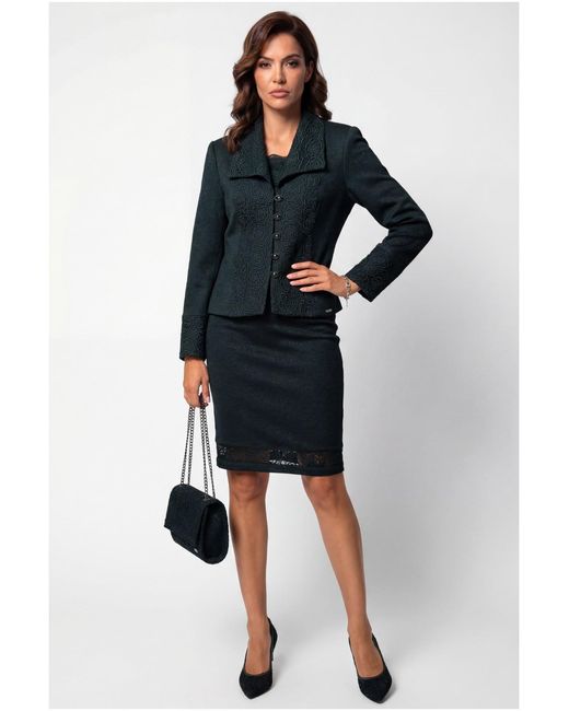 Luna Fashion House Black Tailored Lace Blazer, Jody