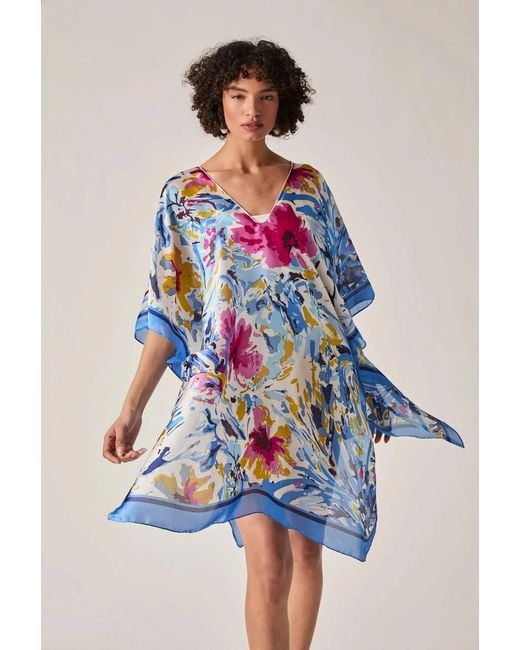 James Lakeland White Floral Mosaic Kaftan
