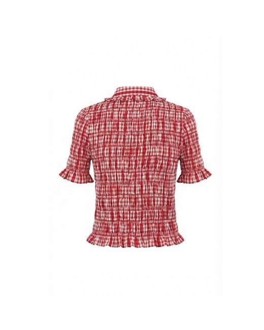 Nooki Design Red Astrid Gingham Blouse