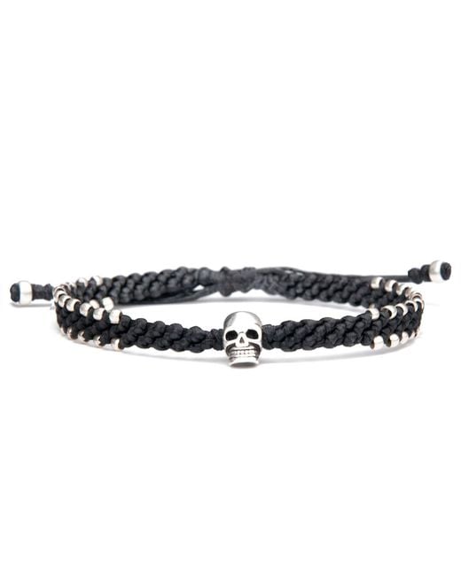 Harbour Uk Black Skull Connection Rope Bracelet for men