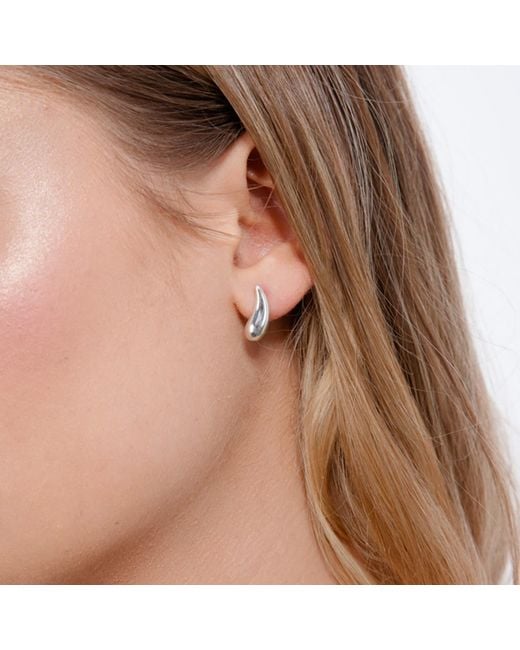 Lucy Quartermaine Metallic Solid Sterling Droplet Studs