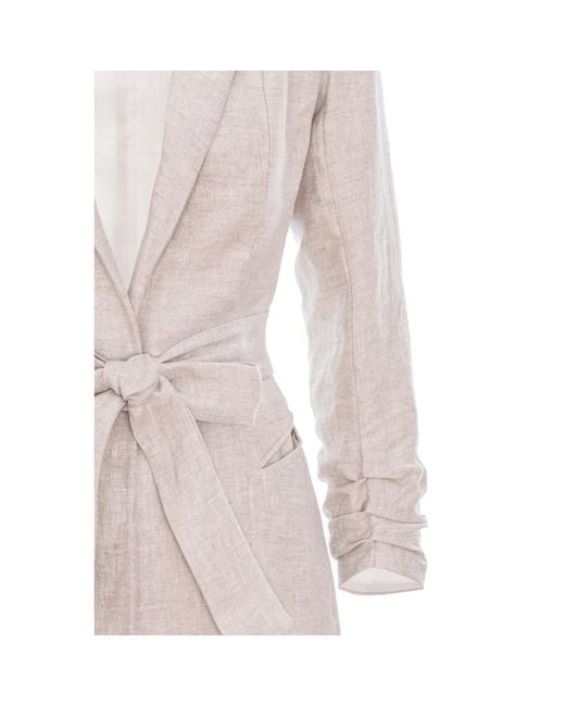 AVENUE No.29 Pink Neutrals Single Breasted Linen Blazer With