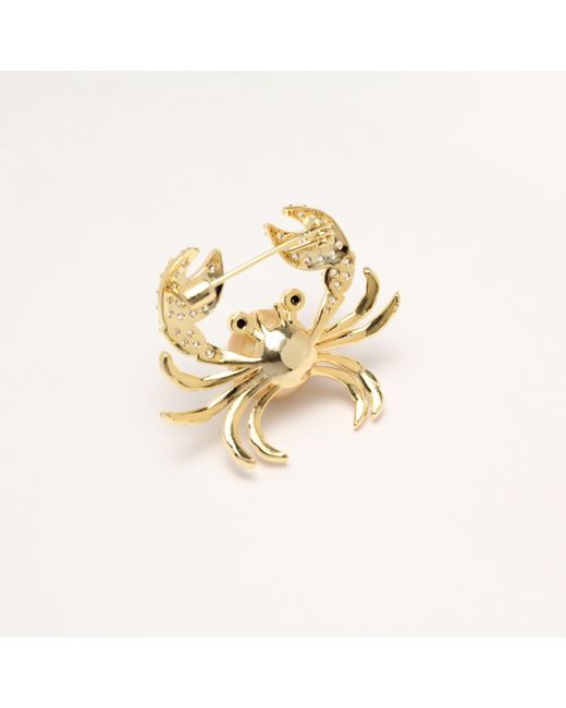 Ninemoo Metallic Golden Tide Crab Brooch