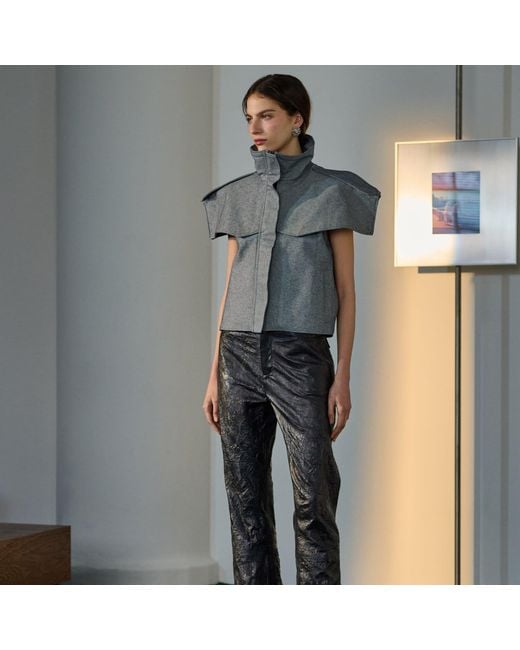 Lorena Saravia Gray Ophelia Pants Leather
