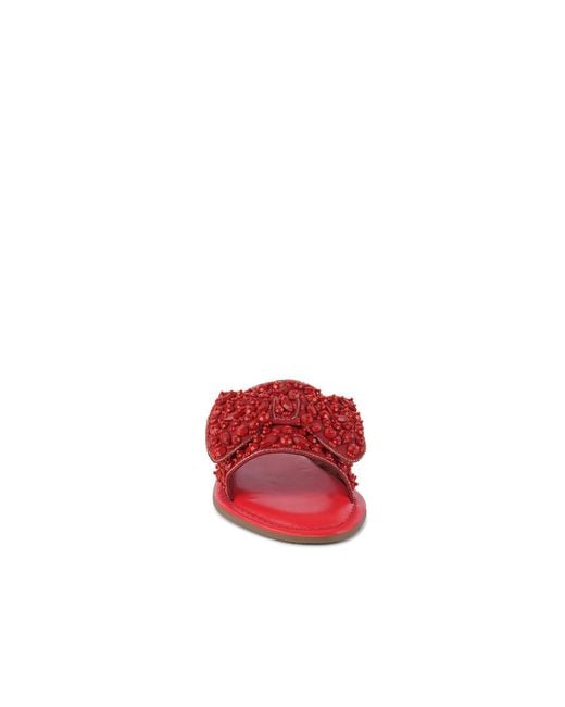 Rag & Co Red Pipa Big Bow Beaded Flats