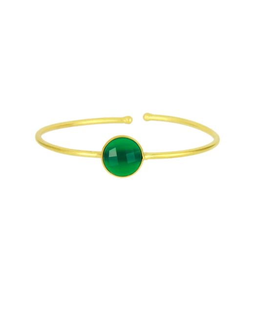 Saachi Green Single Gemstone Cuff Bracelet