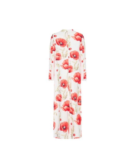 Roqaia Fashion House Red Dara Floral Elegance