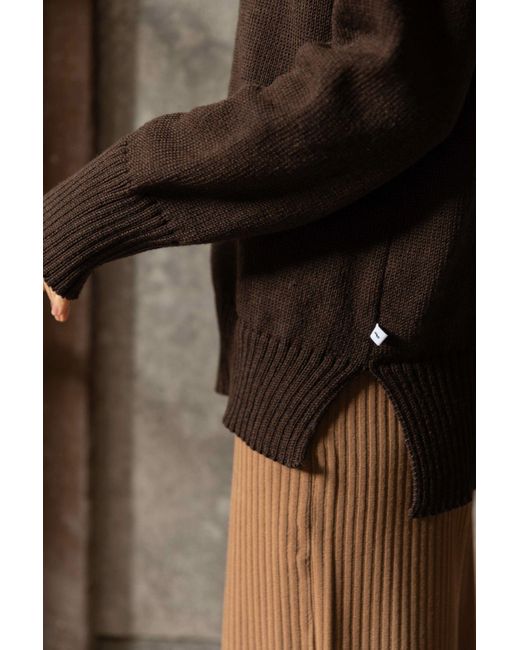 SALANIDA Brown Marina 100% Merino Jumper Chocolate