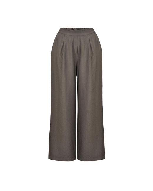 Oh!Zuza Brown Neutrals Echo Wide-Leg Viscose Trousers – Cocoa
