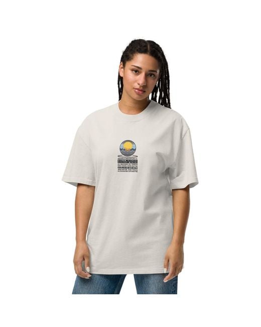 Anchor and Crew White Neutrals Faded Bone Ocean Drift Surf Explore Co. Oversized Cotton T-Shirt