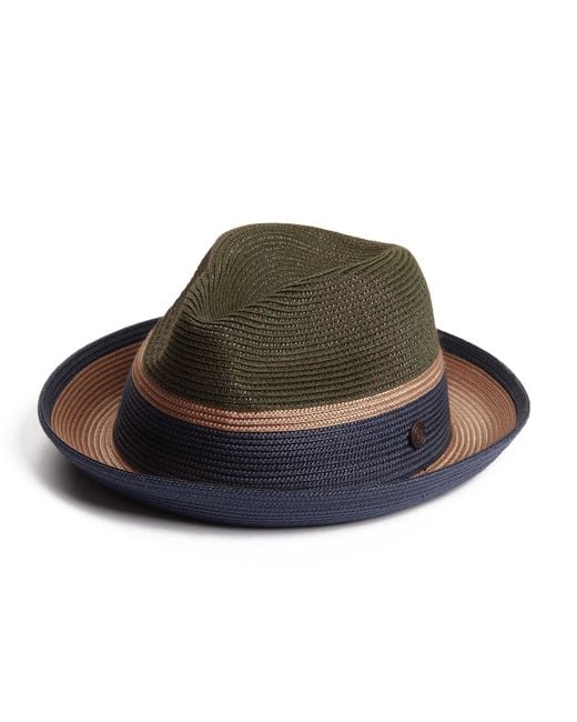 Dasmarca Hats Green Dasmarca Verona Summer Two Tone Straw Fedora Moss Hat For And for men