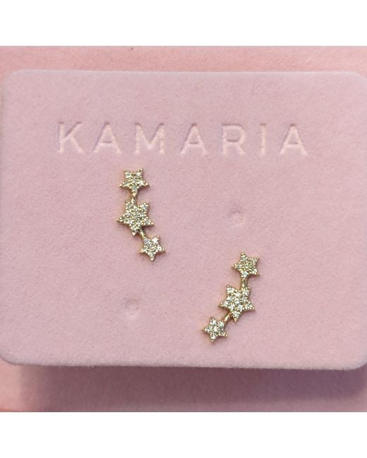 KAMARIA Metallic Triple Star Cluster Diamond Stud Earrings