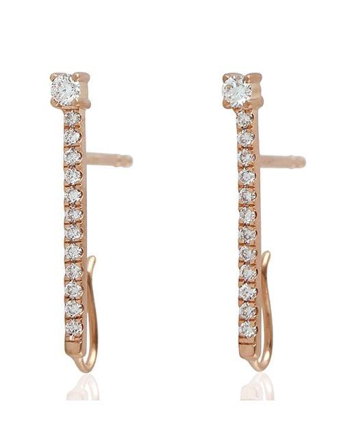 Artisan White Rose Diamond Bar Drop Earrings