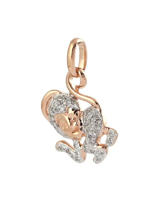 Artisan Metallic Diamond Monkey Charm Pendant