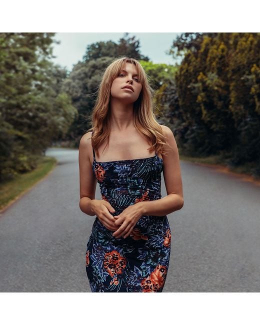 Sanctumum Red Rocky Stretch Burnout Velvet Floral Summer Dress With Spaghetti Straps