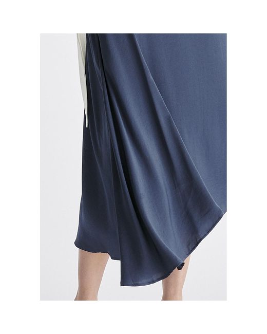 Paisie Blue Asymmetric Hem Skirt